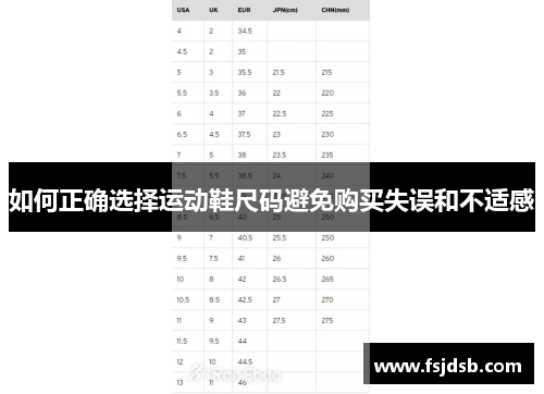 如何正确选择运动鞋尺码避免购买失误和不适感