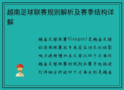 越南足球联赛规则解析及赛季结构详解